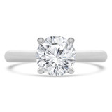 Round Lab Created Diamond Cathedral Solitaire Engagement Ring in White Gold (MVSLG1280-W)