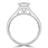 Round Lab Created Diamond Cathedral Solitaire Engagement Ring in White Gold (MVSLG1280-W)