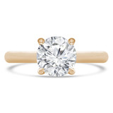 Round Lab Created Diamond Cathedral Solitaire Engagement Ring in Yellow Gold (MVSLG1280-Y)