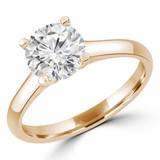 Round Lab Created Diamond Cathedral Solitaire Engagement Ring in Yellow Gold (MVSLG1280-Y)
