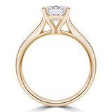 Round Lab Created Diamond Cathedral Solitaire Engagement Ring in Yellow Gold (MVSLG1280-Y)