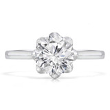Round Lab Created Diamond 8-Prong Floral Cathedral Solitaire Engagement Ring in White Gold (MVSLG1281-W)
