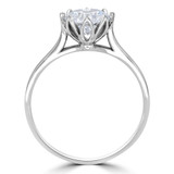 Round Lab Created Diamond 8-Prong Floral Cathedral Solitaire Engagement Ring in White Gold (MVSLG1281-W)