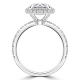 Round Lab Created Diamond Cushion Rollover Halo Engagement Ring in White Gold with Accents (MVSLG1291-W)