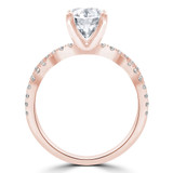 Round Lab Created Diamond Twisted Solitaire with Accents Engagement Ring in Rose Gold (MVSLG1292-R)