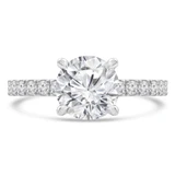 Round Lab Created Diamond Solitaire with Accents Engagement Ring in White Gold (MVSLG1293-W)