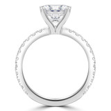 Round Lab Created Diamond Solitaire with Accents Engagement Ring in White Gold (MVSLG1293-W)