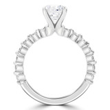 Round Lab Created Diamond Shared Prong Solitaire with Accents Engagement Ring in White Gold (MVSLG1296-W)
