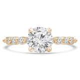 Round Lab Created Diamond Shared Prong Solitaire with Accents Engagement Ring in Yellow Gold (MVSLG1296-Y)