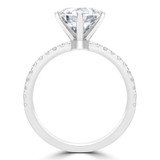 Round Lab Created Diamond 6-Prong Solitaire with Accents Engagement Ring in White Gold (MVSLG1302-W)