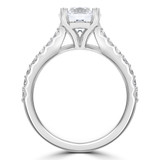 Round Lab Created Diamond Cathedral Solitaire with Accents Engagement Ring in White Gold (MVSLG1305-W)