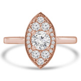 Round Lab Created Diamond Marquise Cathedral Halo Engagement Ring in Rose Gold (MVSLG1306-R)