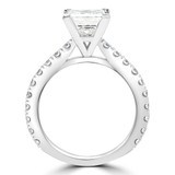 Princess Lab Created Diamond Cathedral Solitaire with Accents Engagement Ring in White Gold (MVSLG1309-W)