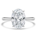 Oval Lab Created Diamond Hidden Halo Solitaire with Accents Engagement Ring in White Gold (MVSLG1310-W)