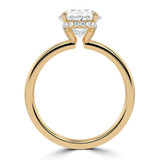 Oval Lab Created Diamond Hidden Halo Solitaire with Accents Engagement Ring in Yellow Gold (MVSLG1310-Y)