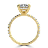 Radiant Lab Created Diamond Open Bridge Hidden Halo Solitaire with Accents Engagement Ring in Yellow Gold (MVSLG1320-Y)