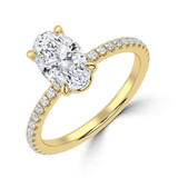Oval Lab Created Diamond Open Bridge Solitaire with Accents Engagement Ring in Yellow Gold (MVSLG1321-Y)