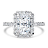 Radiant Lab Created Diamond Radiant Halo Engagement Ring in White Gold (MVSLG1323-W)