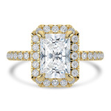 Radiant Lab Created Diamond Radiant Halo Engagement Ring in Yellow Gold (MVSLG1323-Y)