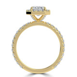 Emerald Lab Created Diamond Emerald Halo Engagement Ring in Yellow Gold (MVSLG1324-Y)