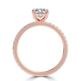 Radiant Lab Created Diamond Hidden Halo Solitaire with Accents Engagement Ring in Rose Gold (MVSLG1325-R)
