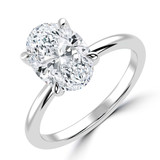 Oval Lab Created Diamond Solitaire Engagement Ring in White Gold (MVSLG1331-W)