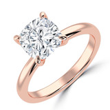 Cushion Lab Created Diamond Solitaire Engagement Ring in Rose Gold (MVSLG1334-R)