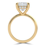 Princess Lab Created Diamond Tapered Edge Hidden Halo Solitaire with Accents Engagement Ring in Yellow Gold (MVSLG1335-Y)