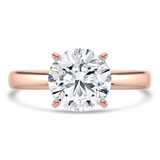 Round Lab Created Diamond Tapered Solitaire Engagement Ring in Rose Gold (MVSLG1336-R)