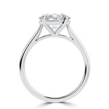 Oval Lab Created Diamond Cathedral Open Bridge Solitaire Engagement Ring in White Gold (MVSLG1337-W)