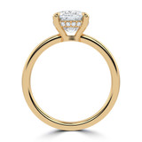Cushion Lab Created Diamond Open Bridge Hidden Halo Solitaire with Accents Engagement Ring in Yellow Gold (MVSLG1338-Y)