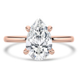 Pear Lab Created Diamond Open Bridge Hidden Halo Solitaire with Accents Engagement Ring in Rose Gold (MVSLG1339-R)