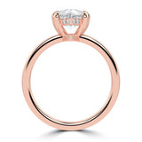 Pear Lab Created Diamond Open Bridge Hidden Halo Solitaire with Accents Engagement Ring in Rose Gold (MVSLG1339-R)