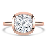 Cushion Lab Created Diamond Open Bridge Bezel Set Solitaire Engagement Ring in Rose Gold (MVSLG1340-R)