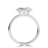 Oval Lab Created Diamond Open Bridge Bezel Set Solitaire Engagement Ring in White Gold (MVSLG1341-W)