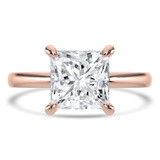 Princess Lab Created Diamond Solitaire Engagement Ring in Rose Gold (MVSLG1342-R)
