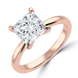 Princess Lab Created Diamond Solitaire Engagement Ring in Rose Gold (MVSLG1342-R)