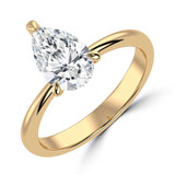 Pear Lab Created Diamond Tapered Solitaire Engagement Ring in Yellow Gold (MVSLG1343-Y)