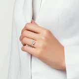 Cushion Lab Created Diamond Open Bridge Hidden Halo Solitaire with Accents Engagement Ring in Rose Gold (MVSLG1345-R)