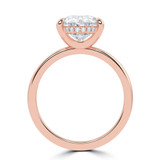 Oval Lab Created Diamond Open Bridge Hidden Halo Solitaire with Accents Engagement Ring in Rose Gold (MVSLG1346-R)