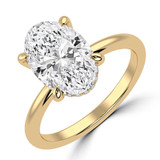 Oval Lab Created Diamond Open Bridge Hidden Halo Solitaire with Accents Engagement Ring in Yellow Gold (MVSLG1346-Y)