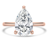 Pear Lab Created Diamond Open Bridge Hidden Halo Solitaire with Accents Engagement Ring in Rose Gold (MVSLG1347-R)