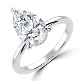Pear Lab Created Diamond Open Bridge Hidden Halo Solitaire with Accents Engagement Ring in White Gold (MVSLG1347-W)