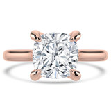 Cushion Lab Created Diamond Cathedral Trellis Solitaire Engagement Ring in Rose Gold (MVSLG1349-R)