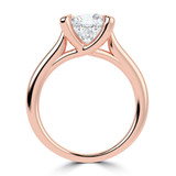 Cushion Lab Created Diamond Cathedral Trellis Solitaire Engagement Ring in Rose Gold (MVSLG1349-R)