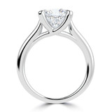 Cushion Lab Created Diamond Cathedral Trellis Solitaire Engagement Ring in White Gold (MVSLG1349-W)