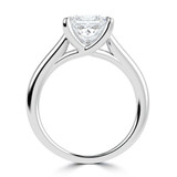 Princess Lab Created Diamond Cathedral Trellis Solitaire Engagement Ring in White Gold (MVSLG1350-W)