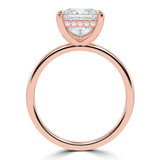 Princess Lab Created Diamond Hidden Halo Solitaire with Accents Engagement Ring in Rose Gold (MVSLG1352-R)