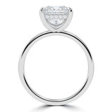 Princess Lab Created Diamond Hidden Halo Solitaire with Accents Engagement Ring in White Gold (MVSLG1352-W)