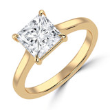 Princess Lab Created Diamond Cathedral Open Bridge Solitaire Engagement Ring in Yellow Gold (MVSLG1354-Y)